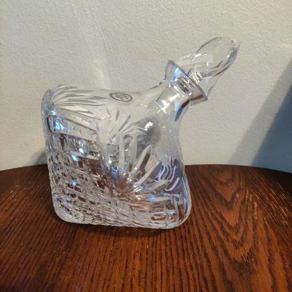 Side Rest Crystal Glass Decanter Vintage Hand Blown Astal 68 Ounce NWOT - Picture 2 of 7